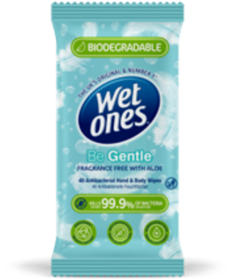 WET ONES biodegradable wipes be gentle  40
