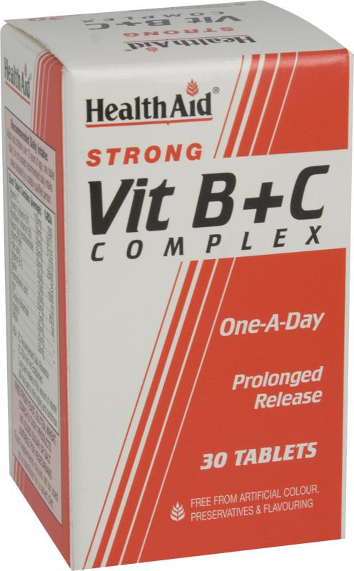 HEALTHAID vitamins tablets prolonged release vitamin B strong + C  30