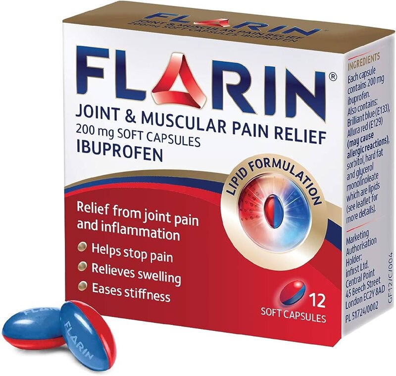 FLARIN JOINT & MUSCULAR PAIN RELIEF soft capsules 200mg 12