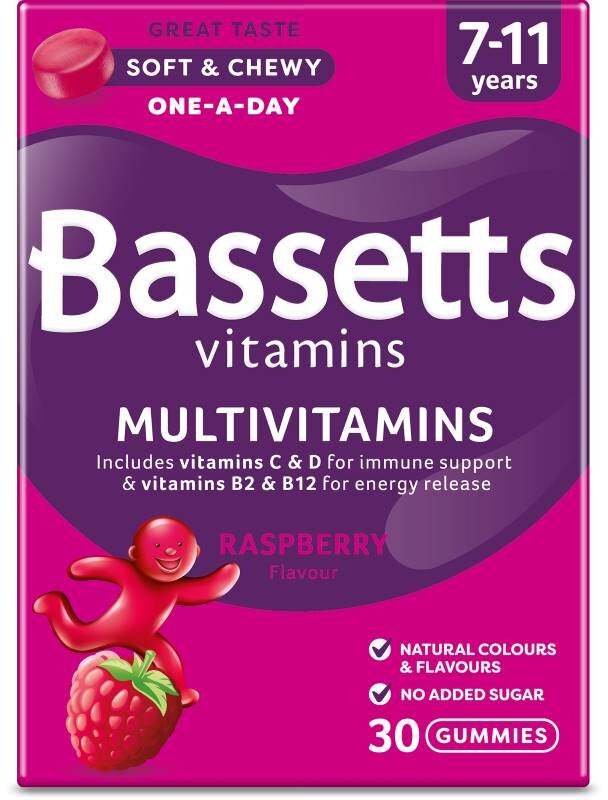 BASSETTS VITAMINS multivitamin pastilles 7-11yrs raspberry  30