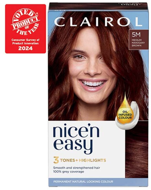 CLAIROL nice n easy care colour medium mahogany brown 5m