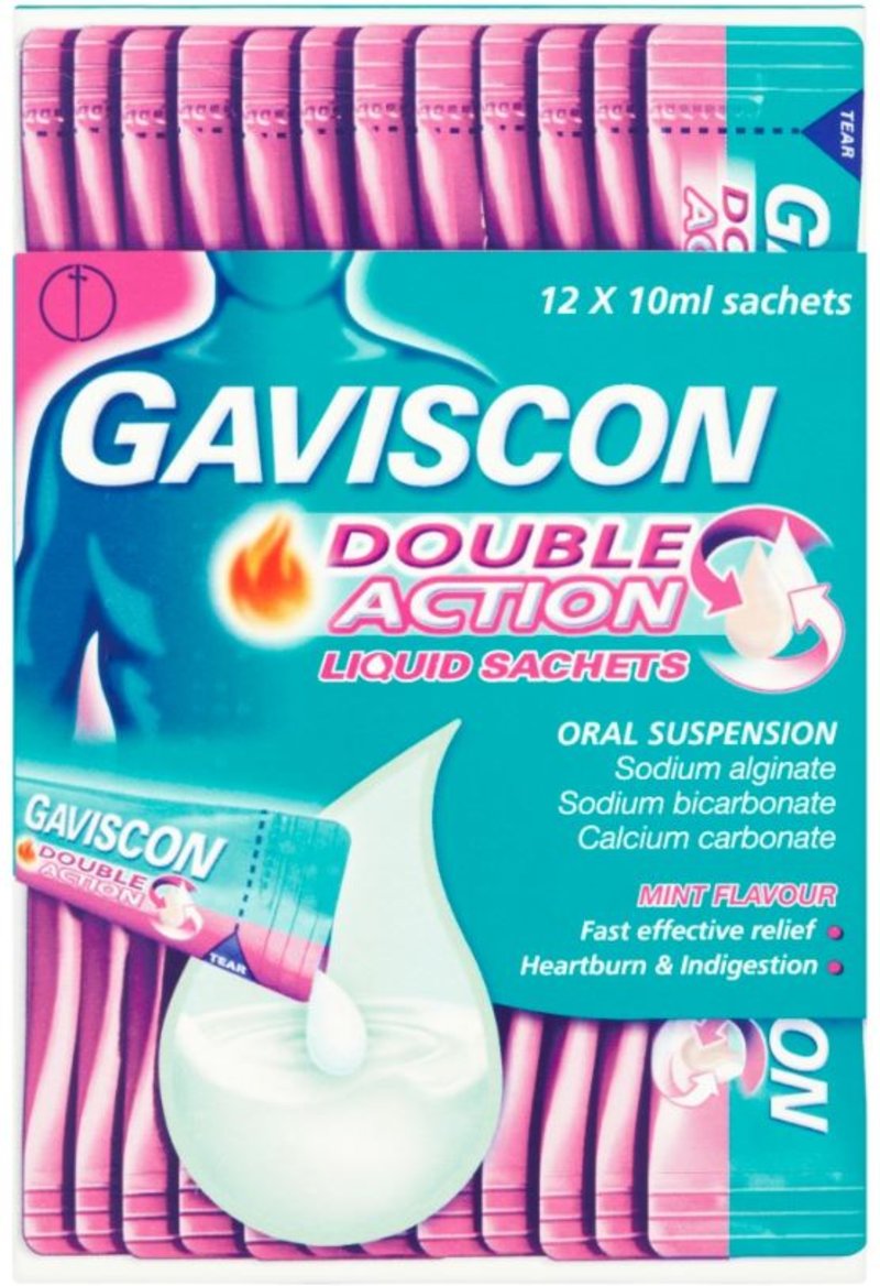 GAVISCON DOUBLE ACTION liquid sachets mint 10ml 12