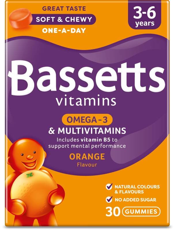 BASSETTS VITAMINS omega 3 flaxseed & multivitamin pastilles orange  30