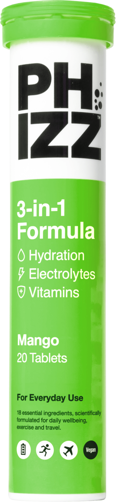 PHIZZ effervescent  tablets hydration, electrolytes & vitamins, mango flavour  20