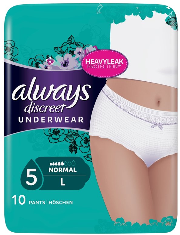 ALWAYS incontinence range discreet pants large  10