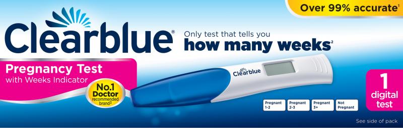 CLEARBLUE pregnancy test kit digital weeks indicator