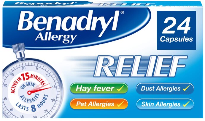BENADRYL ALLERGY capsules 8mg  24