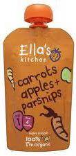 ELLA'S KITCHEN 100% organic baby foods stage 1 carrots, apples & parsnips 120g