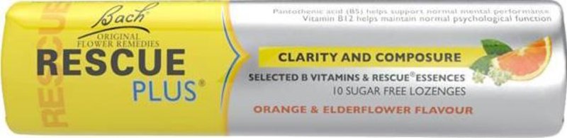 RESCUE PLUS lozenges orange & elderflower with added vitamins  10