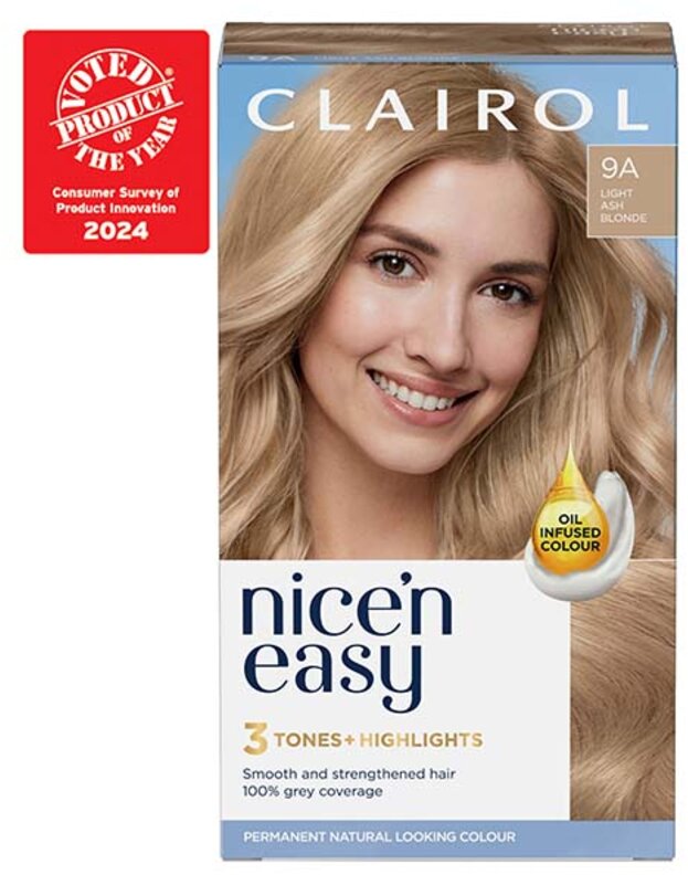 CLAIROL nice n easy care colour light ash blonde 9a