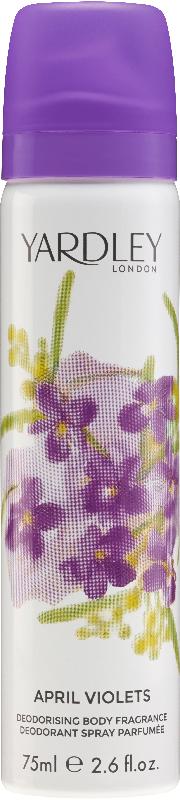 YARDLEY fragrance body spray april violets 75ml