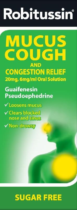 ROBITUSSIN oral solution mucus cough & congestion 100mg/30mg 100ml