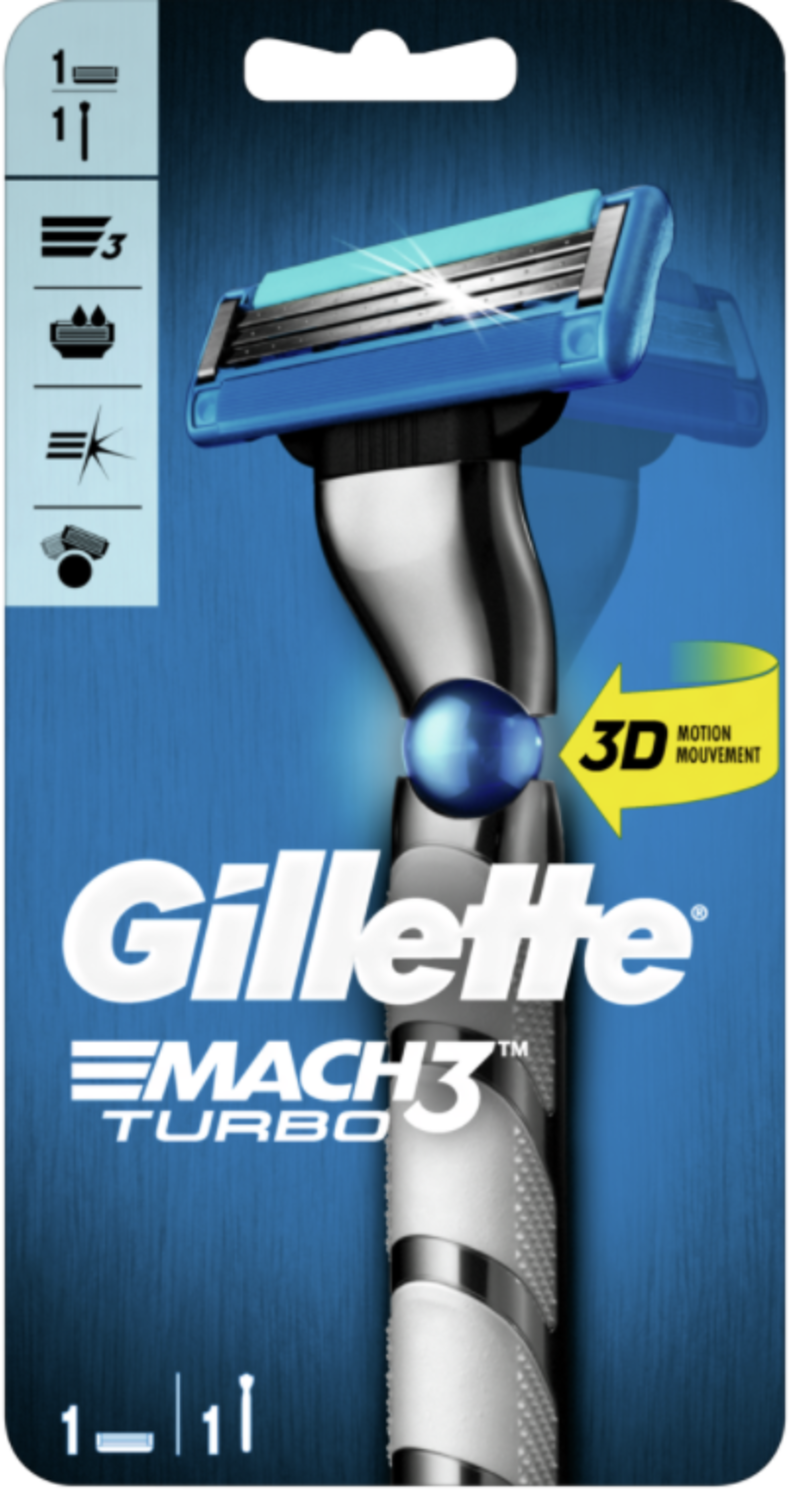 GILLETTE razors, blades & trimmers mach3 turbo 3D Razor 1up