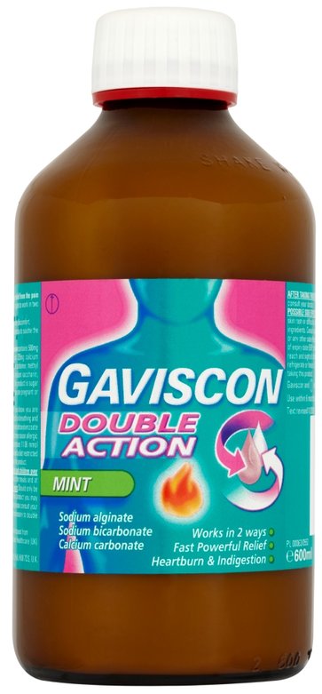 GAVISCON DOUBLE ACTION liquid peppermint 325mg/500mg/213mg 600ml