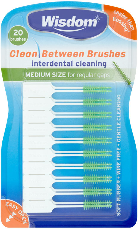 WISDOM interdental products clean between interdental green medium 20