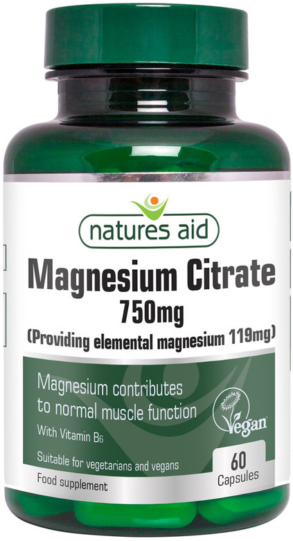 NATURES AID minerals magnesium citrate capsules 750mg  60