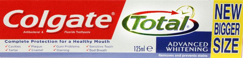 COLGATE toothpaste total whitening 125ml