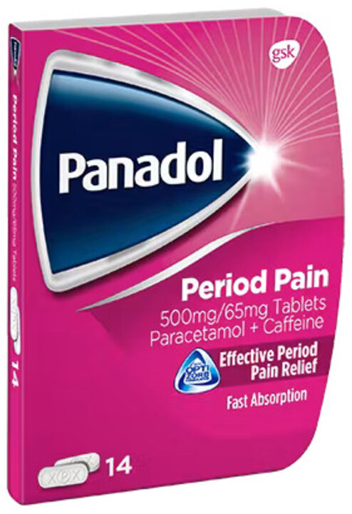 PANADOL PERIOD PAIN tablets 65mg/500mg  14