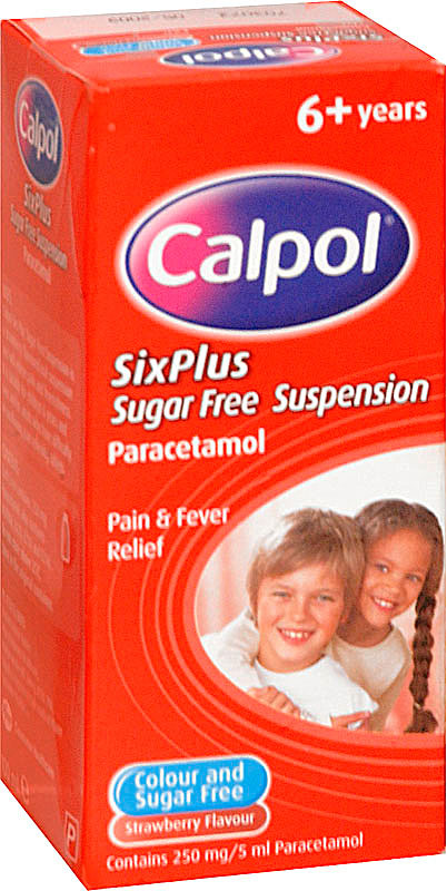 CALPOL SIX PLUS suspension sugar & colour free 250mg/5ml 100ml