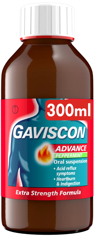 GAVISCON ADVANCE liquid peppermint (GSL) 200mg/10ml/1000mg/10ml 300ml