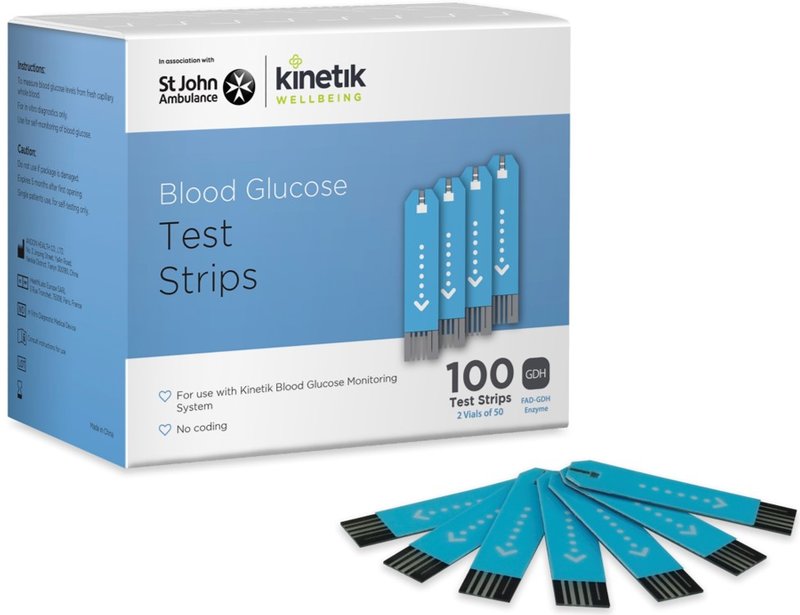 KINETIK WELLBEING blood glucose test strips  50