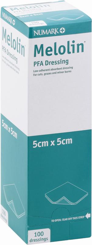 MELOLIN low-adherent absorbent dressing sterile 5cm x 5cm
