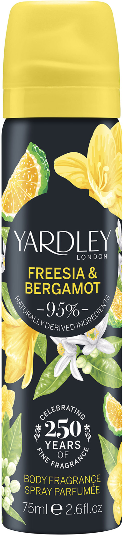 YARDLEY fragrance body spray freesia & bergamot 75ml