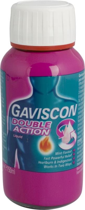 GAVISCON DOUBLE ACTION liquid peppermint 325mg/10ml/500mg/10ml/213mg/10ml 150ml