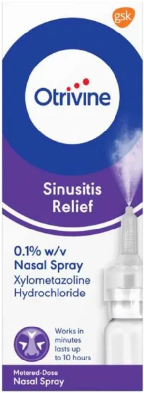 OTRIVINE nasal spray sinusitis measured dose 0.1% 10ml