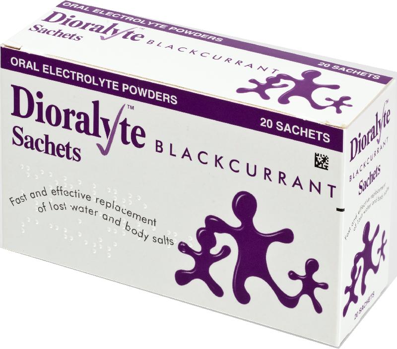 DIORALYTE oral powder sachets blackcurrant 0.53g/3.56g/0.3g/0.47g 20