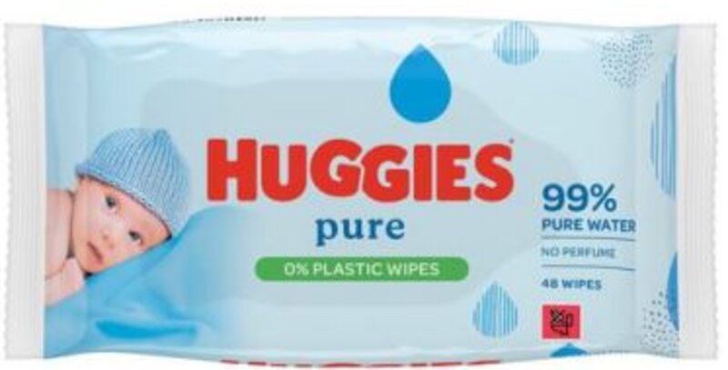 HUGGIES baby wipes pure 0% plastic  12