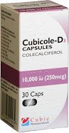 CUBICOLE vitamin D3 capsules 10,000iu  30